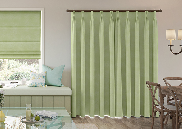 Florence Faux Suede, Green Leaf - Made to Measure Curtains - Image 7
